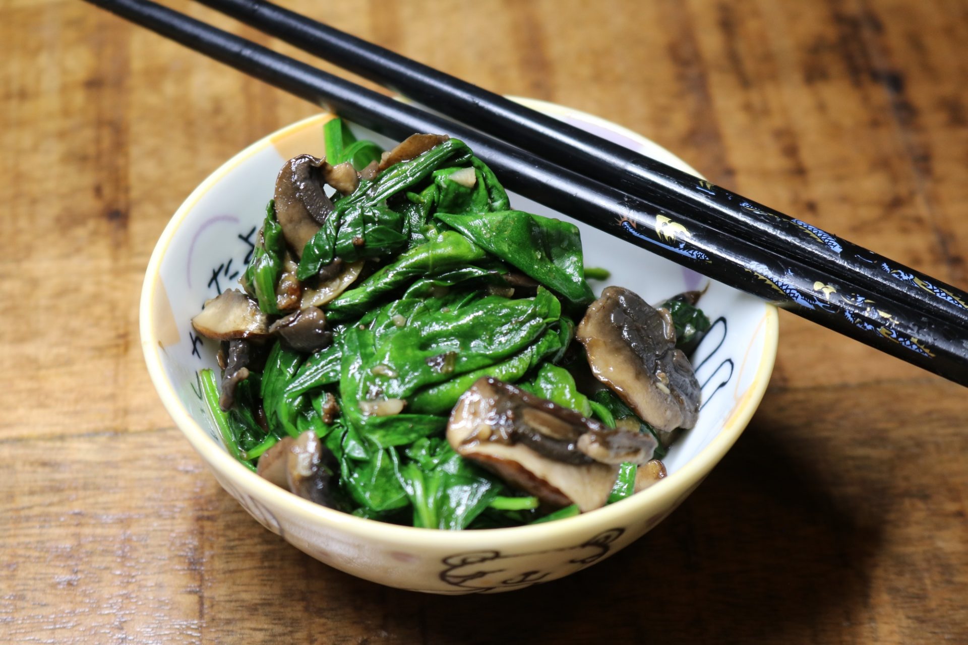 Garlicky Saut&eacute;ed Spinach with Mushrooms 2
